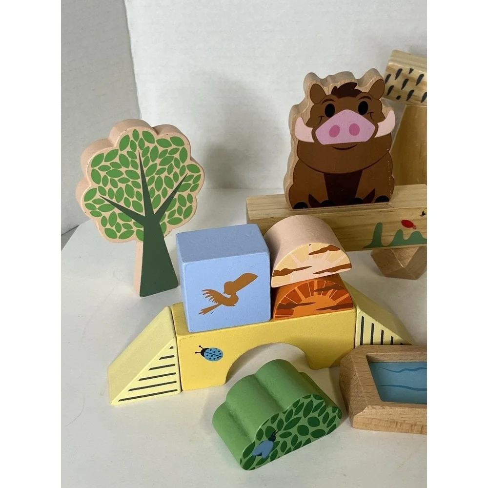 Just Play Disney Wooden Lion King Pride Rock Building Blocks set